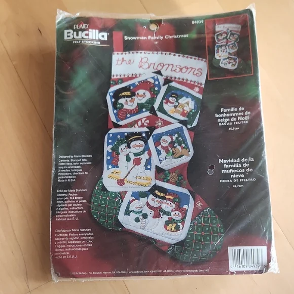 Bucilla Snowman Family Felt Stocking Kit - New Unopened - Picture 1 of 3